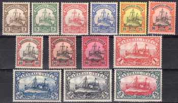 Marshall-Inseln Deutsche Post Michel 13-25 * ungebraucht Kaiseryacht