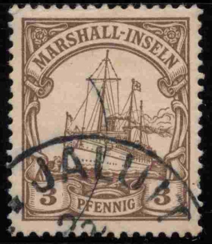 Marshall-Inseln Deutsche Post Michel 13 o gestempelt Kaiseryacht