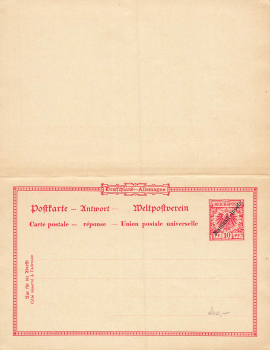 Marshall-Inseln Ganzsache mit Antwortkarte P4 10 Pfennig Krone Adler * um 1890