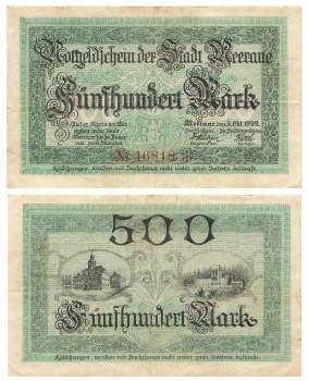 Meerane 500 Five hundred marks October 5, 1922 emergency money
