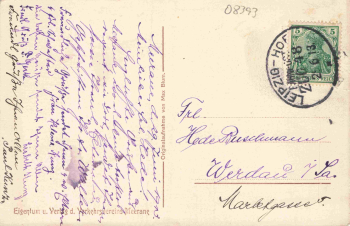Meerane Sachsen Schützenhaus Bahnpost Leipzig-Hof Zug 48 o 1912