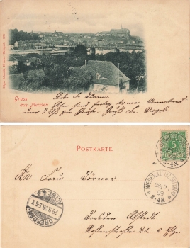Meissen Blick zur Eisenbahnbruecke  o 1899