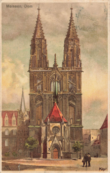 01662 Meissen Dom Künstlerkarte Heinrich Kley o 1907