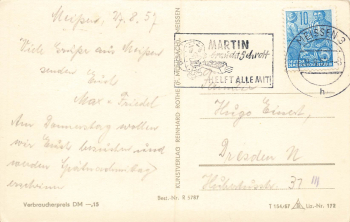 01662 Meissen Albrechtsburg und Dom mit Elbdampfer "Einheit" o 1957