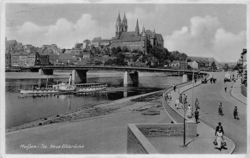 01662 Meissen Albrechtsburg with Elbe steamer "Loessnitz" o 1938