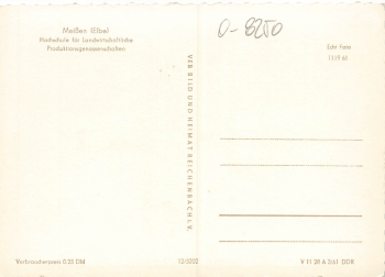 01662 Meissen Hochschule für Landwirtschaftliche Produktionsgenossenschaften * 1961