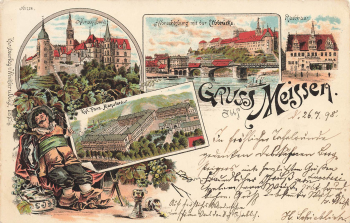 01662 Meissen Elbe Litho o 1898