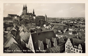 01662 Meissen Elbe Blick über die alte Stadt o 1958