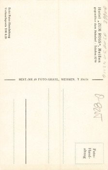 01662 Meissen Elbe Hotel Restaurant zum Ross Max Mohn * um 1950