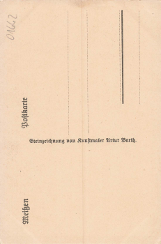01662 Meissen Elbe Burgberg Künstlerkarte Artur Barth * um 1920