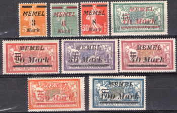 Memelgebiet Michel 110-118 * ungebraucht mit Falz Deutsche Besetzungsausgaben