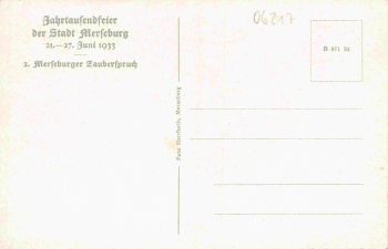 Merseburg Festpostkarte zur Jahrtausendfeier * 1933