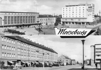 Merseburg Bahnhof und Strasse des Friedens o 1964