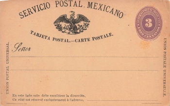 Mexico Tres Centavos numeral postal stationery around 1890 *