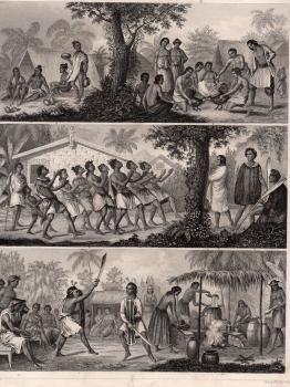 Central America traditional costume lithograph by Henry Winkle around 1850 