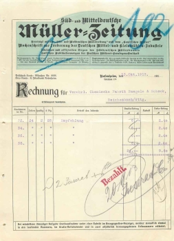 Rosenheim Mueller newspaper letterhead 10/13/1913