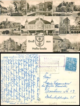 06193 Möderau via Halle (Saale) country postmark on postcard o 1959
