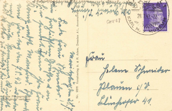 01468 Moritzburg Koenig Albert Allee mit Sparkasse o 1942