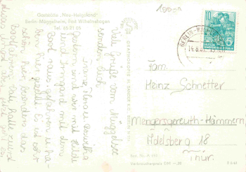 Müggelheim Berlin Gaststätte Neu-Helgoland o 1961
