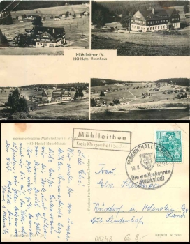 08248 Mühlleithen Kreis Klingenthal (Sachs) Hotel Buschhaus Landpoststempel o 16.8.1960