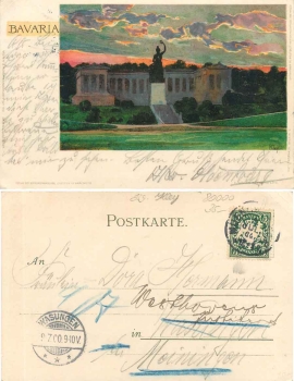 München Bavaria Künstlerkarte Heinrich Kley o 9.7.1900