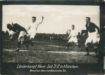 München Fussballländerkampf Nord - Süd 3:2 Großfoto 16,5 x 12 cm um1910