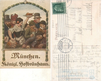 Munich Hofbrauhaus artist card o May 1, 1912