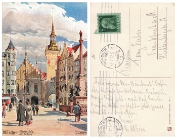 Muenchen Marienplatz Kuenstlerkarte Richard Wagner o 1912
