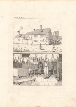 Munich In front of the Hoftthor original copper engraving with tannery around 1810