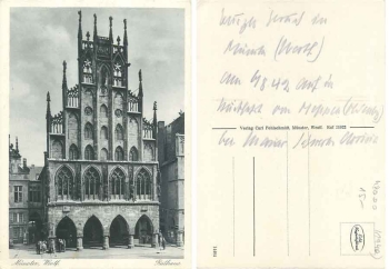 48000 Münster Rathaus gebr. 1942