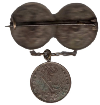 Muenzbroche mit Steinen besetzt aus Belgien 1.WK Flandernschlacht