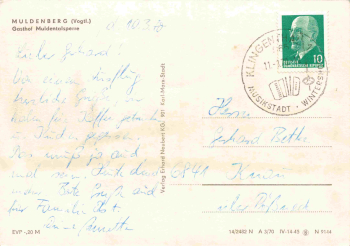 Muldenberg Vogtland Gasthof Muldentalsperre o 1970