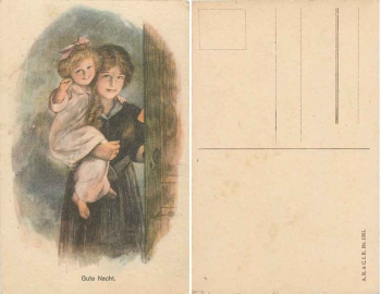Mutter mit Kind "Gute Nacht," Künstlerkarte * ca. 1930