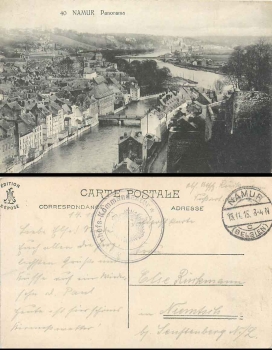Namur railway station headquarters Feldpost 15.11.1915