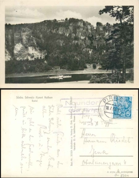 01796 Naundorf via Pirna country postmark on postcard o 18.7.1955