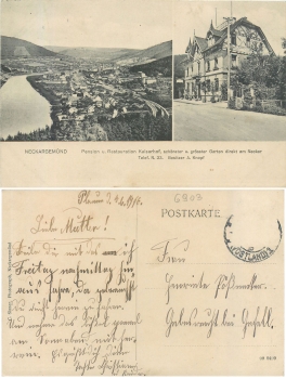 69151 Neckargemund Pension Kaiserhof o 5.6.1916