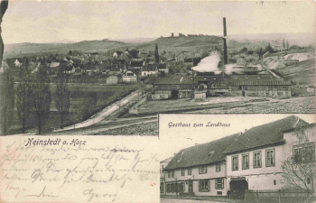 Neinstedt Harz Gasthaus zum Landhaus Bahnpost Magdeburg-Thale Zug 379 o 1904