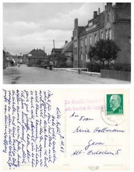 18233 Neubuckow Feierabendheim Propaganda stamp "The Republic needs everyone, everyone needs the Republic" o October 2nd, 1963