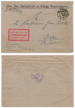 New imperial eagle 40 Pfennig official stamp Michel 110 on letter from Konigs Wusterhausen November 12, 1925