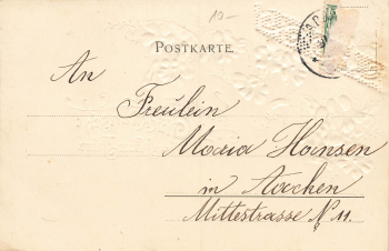 Neujahr Goldschnitt Farbprägekarte Blumen o 31.12.01