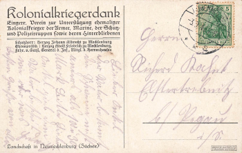 Neumecklenburg artist's postcard, circa 1914