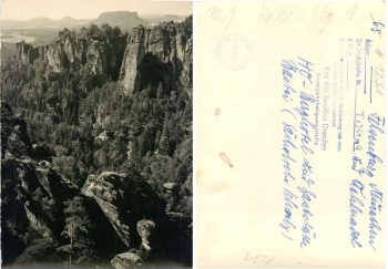 01847 Neurathen Felsenburg Elbe Sandstone Mountains *1959 1231 Hanich