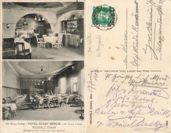 Neusalz Oder Schlesien Hotel Stadt Berlin Nowa Sol o 1927