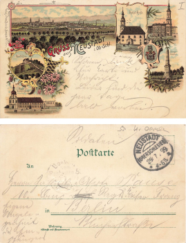 Neustadt Oberschlesien Litho Prudnik o 1899