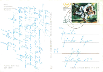 Neustadt Orla Mehrbildkarte mit Blumenuhr o 1980