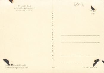 01844 Neustadt Sachsen HO-Cafe "Wochenpost" * 1961