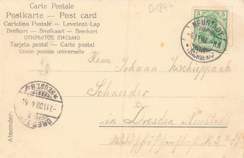 01844 Neustadt Sachsen Bahnhofstrasse Jugendstilkarte o 1903