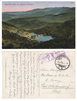 Neuweier Seen postal censorship P.K. Checked and to be transported to Mulhausen (Els.)1 o Lutterbach 1.3.1918