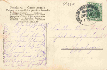 Niederbobritzsch, Saxony – Railway Post, Dresden–Reichenbach (Vogtland) line, Train 1012, 1908