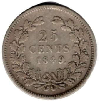 Niederlande 25 Cent 1848 Willem II